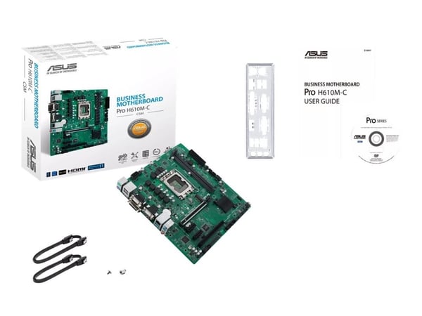 ASUS Pro H610M-C-CSM - Hovedkort - micro ATX - LGA1700-sokkel - H610 Chipset - USB 3.2 Gen 1, USB 3.2 Gen 2 - Gigabit LAN - innbygd grafikk (CPU kr...