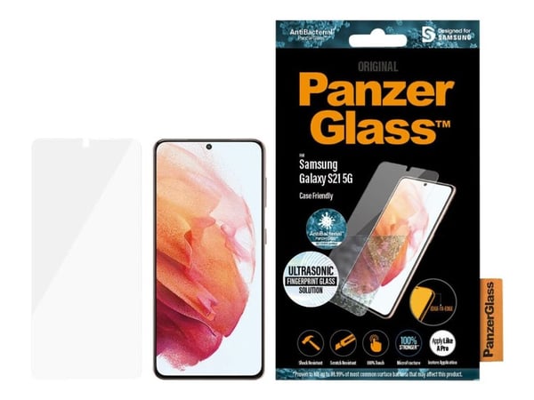 PanzerGlass - Skärmskydd för mobiltelefon - kompatibel med fingeravtrycksläsare med ultraljud - glas - för Samsung Galaxy S21 5G