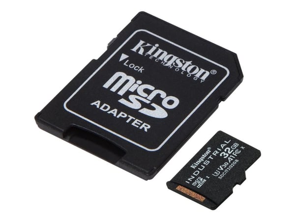 Kingston Industrial - Flashminnekort (microSDHC til SD-adapter inkludert) - 32 GB - A1 / Video Class V30 / UHS-I U3 / Class10 - microSDHC UHS-I
