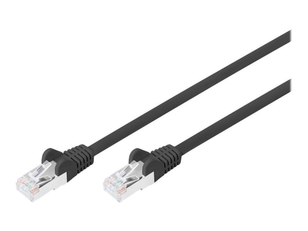 DIGITUS - Koblingskabel - RJ-45 (hann) til RJ-45 (hann) - 5 m - SFTP, PiMF - CAT 6 - halogenfri, formstøpt, uten hindringer - svart
