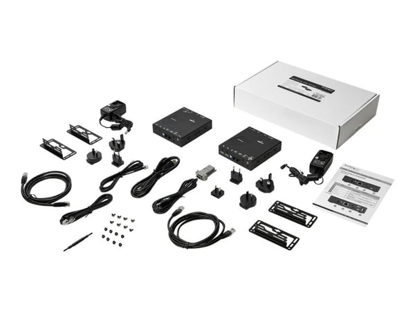 Startech HDMI KVM Extender over IP Network - 4K 30Hz HDMI and USB over IP LAN or Cat5e/Cat6 Ethernet (100m/330ft) - Remote KVM Console - Video/lyd-...