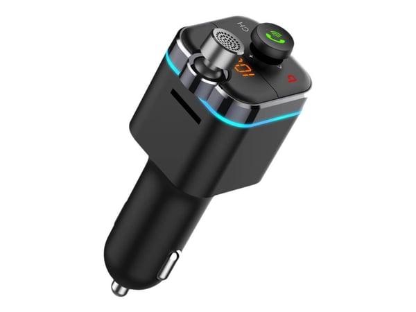 SAVIO TR-12 - Bluetooth hands-free car kit / FM transmitter / charger for mobiltelefon - svart