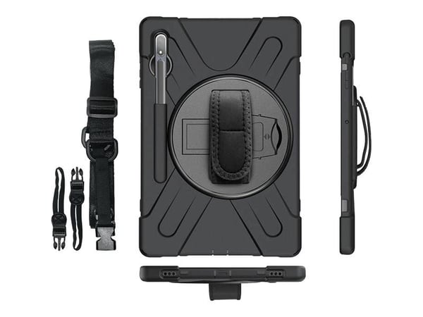 eSTUFF Wombat - Beskyttende kasse til nettbrett - sort - for Samsung Galaxy Tab S7