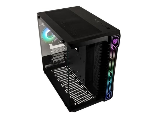 Kolink Unity Code X - Mid tower - ATX - sidepanel med vindu (herdet glass) - ingen strømforsyning (ATX) - svart - USB/lyd