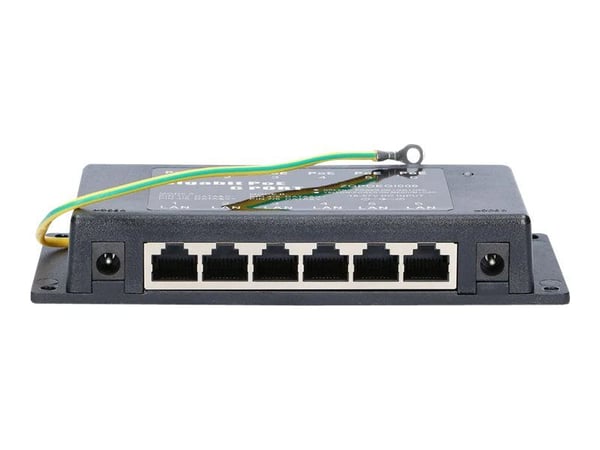 Extralink - Strøminjektor (veggmonterbar) - AC 100-240V - 90 Watt - utgangskontakter: 6 - svart