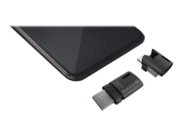 Team M211 - USB-flashstasjon - 32 GB - USB 3.2 Gen 1 / USB-C - svart