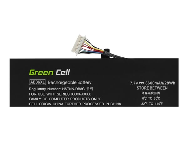 Green Cell - Batteri til bærbar PC (tilsvarer: HP AB06XL) - litiumpolymer - 6-cellers - 3600 mAh - 28 Wh - svart - for HP ENVY Laptop 13-ad013na, 1...