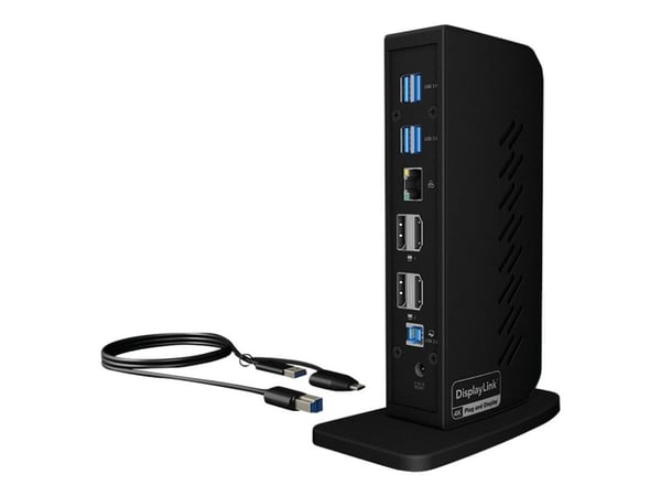 ICY BOX IB-DK2252AC - Dokkingstasjon - USB-C / Thunderbolt 3 / USB 3.0 - 2 x DP, 2 x HDMI - 1GbE - 40 watt