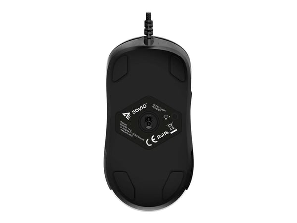 SAVIO Gambit - Mus - optisk - 7 knapper - kablet - USB - svart - hengeboks