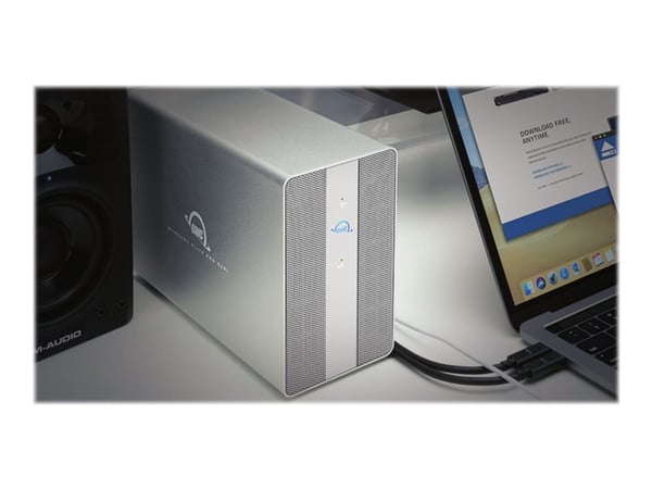OWC Mercury Elite Pro Dual with 3-Port Hub - Harddiskarray - 2 brønner (SATA-600) - USB 3.2 Gen 2 (ekstern)