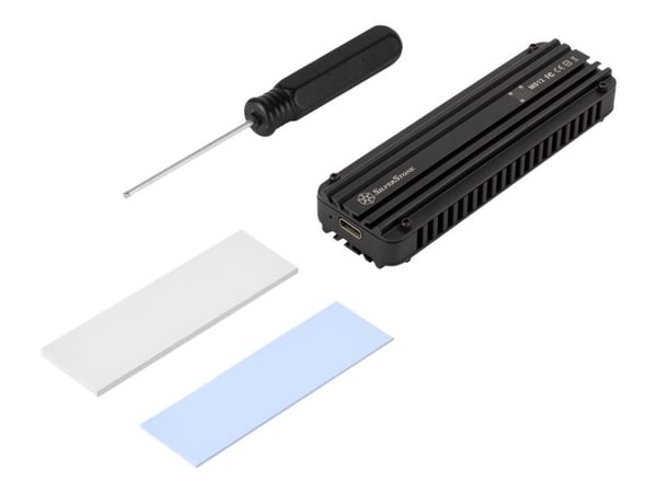 SilverStone MS12 - Förvaringslåda - M.2 - M.2 NVMe Card - USB 3.2 (Gen 2x2) - svart