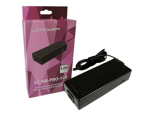 LC Power LC-NB-PRO-120 - Strømadapter - AC 110-240 V - 120 watt - svart