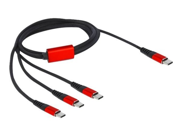 DeLOCK 86713, 1 m, USB C, USB 2.0, Musta, Punainen