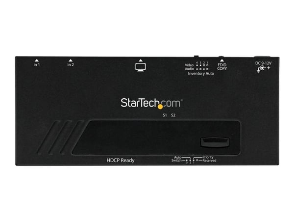 StarTech.com 2 Port HDMI Switch w/ Automatic and Priority Switching - 2 In 1 Out HDMI Selector with Automatic Priority Switching - 1080p (VS221HDQ)...
