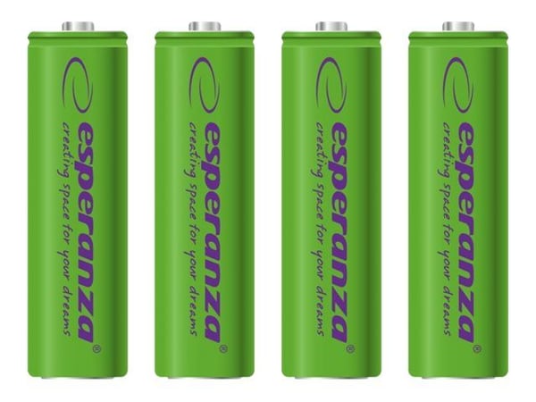 Esperanza - Batteri 4 x AA-type - NiMH - 2000 mAh - grønn