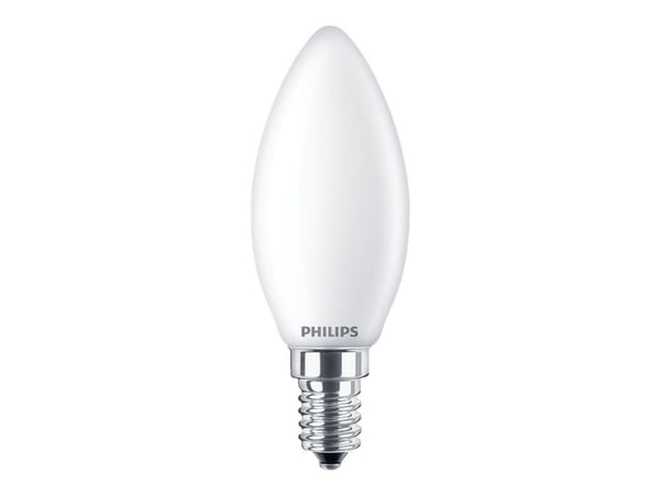 Philips - LED-lyspære - form: B35 - mattslipt finish - E14 - 4.3 W (ekvivalent 40 W) - klasse F - varmt hvitt lys - 2700 K