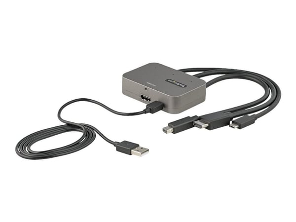 StarTech.com 3-in-1 moniportti HDMI-sovitin, 4K 60Hz USB-C, HDMI tai Mini DisplayPort HDMI-muunnin neuvotteluhuoneeseen, digitaalinen AV-videosovit...