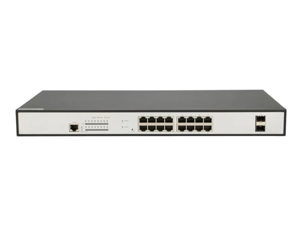 Extralink ARES - Switch - Styrt - 16 x 10/100/1000 (PoE+) + 2 x Gigabit SFP - rackmonterbar - PoE+ (330 W)
