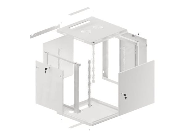 Lanberg - Rack skap - veggmonterbar - grå, RAL 7035 - 12U - 19"
