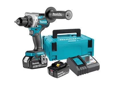 Makita DDF486RTJ - Skrutrekker - trådløs - 2 hastigheter - nøkkelfri borhylse 13 mm - 130 N·m - 2 batterier - 18 V