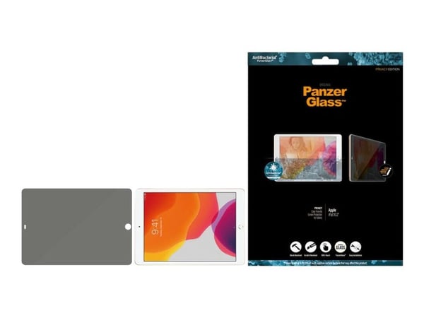 PanzerGlass™ | Personvern og saksvennlig - Skærmbeskytter for nettbrett - Kant-til-kant-passform - Krystalklar | Apple 10,2-tommers iPad (7. genera...