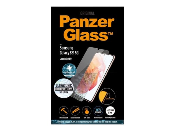 PanzerGlass - Skärmskydd för mobiltelefon - kompatibel med fingeravtrycksläsare med ultraljud - glas - för Samsung Galaxy S21 5G