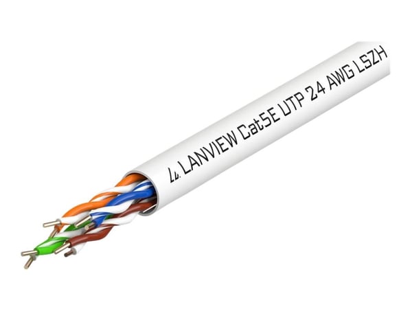 Lanview - Bulk-kabel - 305 m - 5 mm - UTP - CAT 5e - halogenfri, solid - vit