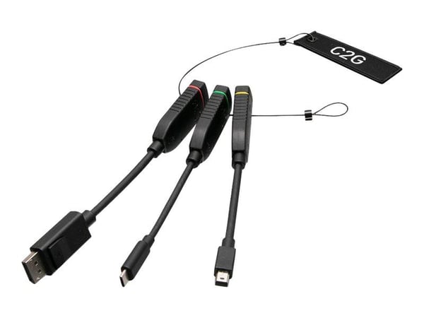 C2G C2G30028, HDMI, Mini DisplayPort, DisplayPort, USB-C, Musta