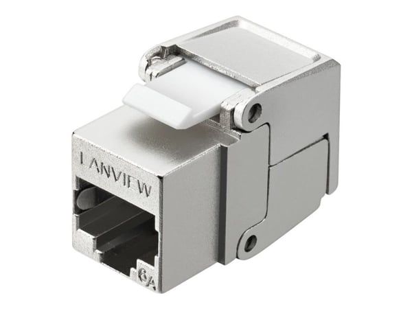 Lanview - Modulaarinen insertti - Cat 6a, suojattu, käännettävä - CAT 6a - RJ-45 - hopea