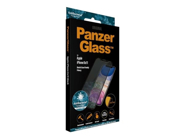 PanzerGlass™ | Personvern og etuivennlig - Skjermbeskytter for mobiltelefon - Kant-til-kant-passform - Rammefarge svart | Apple iPhone 11/XR
