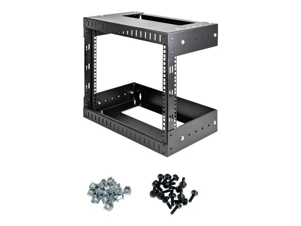 StarTech.com 8U 19" Wall Mount Network Rack, Adjustable Depth 12-20" 2 Post Open Frame Server Room Rack for AV/Data/ IT Communication/Computer Equi...