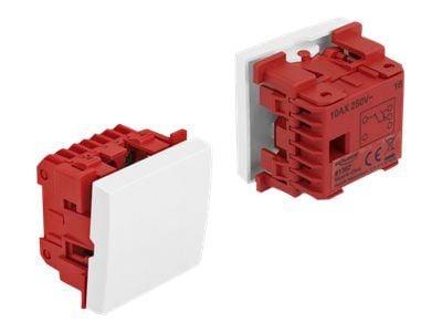 Delock - Easy 45 - trykknappbryter - 1 vippebryter - 10 A - AC 250 V - hvit, RAL 9003