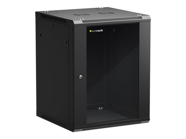 Netrack - Rack - väggmontering - svart - 15U - 19"
