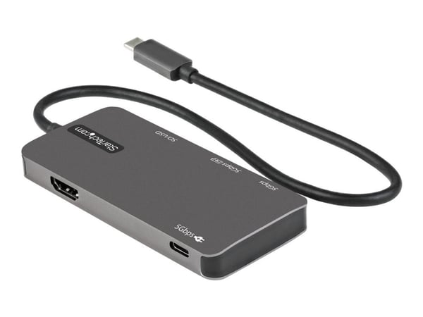 StarTech.com USB C moniporttisovitin, USB-C 4K 30Hz HDMI:hen, 100W Power Delivery Pass-through, SD/MicroSD-korttipaikka, 3-porttinen USB 3.0 -keski...