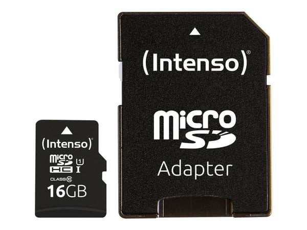 Intenso Performance - Flashminnekort (microSDHC til SD-adapter inkludert) - 16 GB - UHS-I U1 / Class10 - microSDHC UHS-I