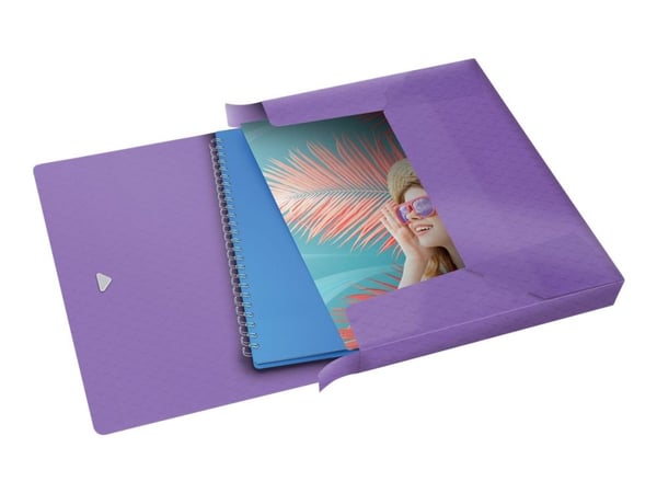 Esselte Colour'Breeze Extra Capacity - Boksfil - bokryggbredde: 40 mm - for A4 (210 x 297 mm) - kapasitet: 350 ark - translucent lavendel