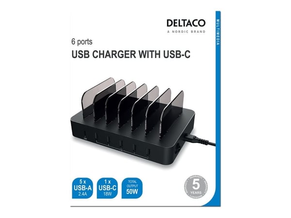 Deltaco DPS-0200, Sisätila, AC, 12 V, Musta
