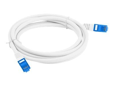 Lanberg - Patch-kabel - RJ-45 (hane) till RJ-45 (hane) - S/FTP - CAT 6a - formpressad, hakfri - vit, RAL 9010