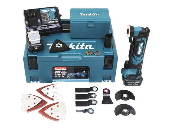 Makita TM30D - Multiverktøy med tilbehør - trådløs - 93 x 93 x 93 mm - 2 batterier - 12 V