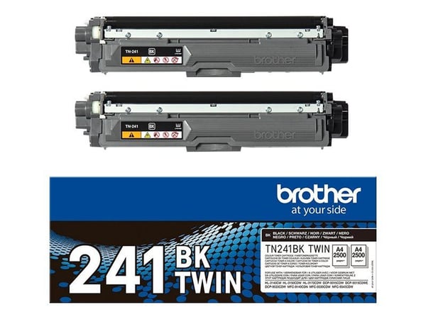 Brother TN241BK - 2-pack - svart - original - tonerpatron - for Brother DCP-9015CDW, DCP-9020CDW, HL-3150CDW, MFC-9140CDN