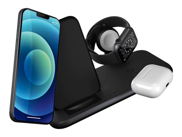 Zens Aluminium Series 4 in 1 - Trådløst ladestativ + AC-strømadapter - 45 watt - Apple Fast Charge, FC (USB) - på kabel: USB-C - hvit