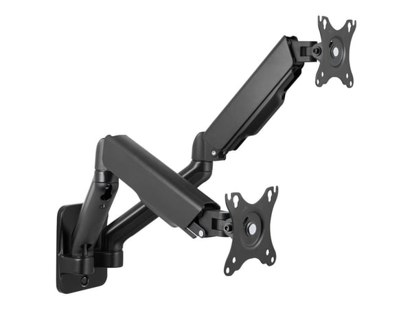 DELTACO Office ARM-0361 - Monteringssett (2 leddarmer, 2 VESA-monteringsbøyler, veggbrakett) - Gas Spring - for 2 LCD-skjermer - stål, plastikk, al...