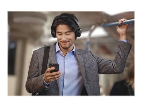 Jabra Evolve2 75 - Hodesett - on-ear - Bluetooth - trådløs - aktiv støydemping - USB-C - lydisolerende - svart - Optimert for UC