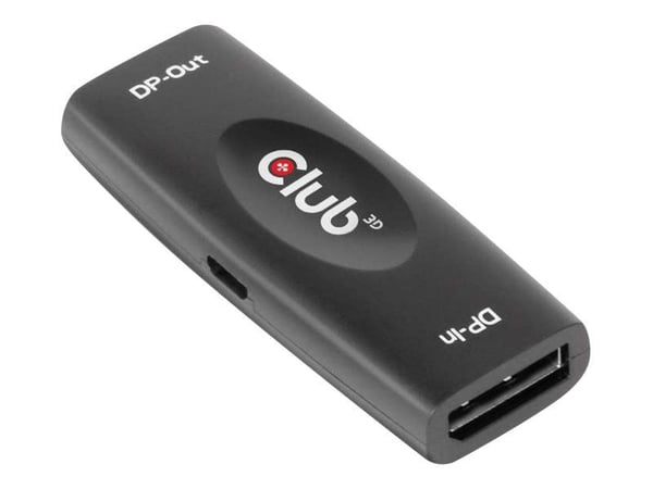 CLUB3D DP 1.4 4K120HZ HDR ACTIVE REPEATER F/F, displayport, displayport, Musta
