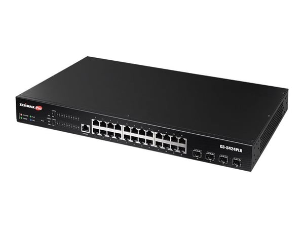 Edimax Pro GS-5424PLX - Switch - smart - 24 x 10/100/1000 (PoE+) + 4 x 10 Gigabit SFP+ (opplenke) - rackmonterbar - PoE+ (400 W)
