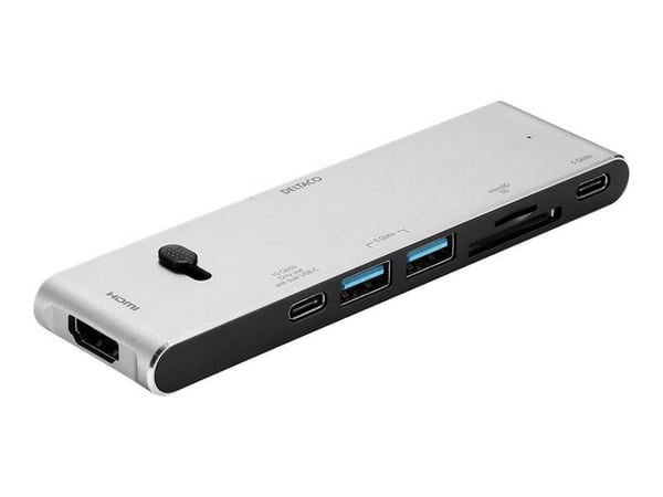 DELTACO - Dockningsstation - USB-C x 2 - HDMI