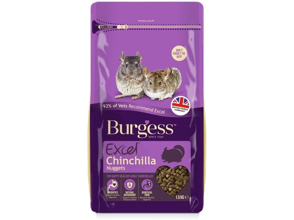Burgess Excel Adult Chinchilla with Mint 1.5kg - (BEST BEFORE DATE 03.04.25)