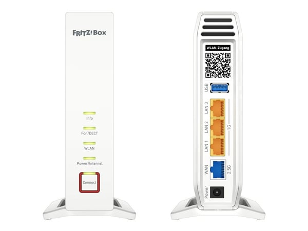 FRITZ!Box 4060 - Trådlös router 3-ports-switch - 1GbE, 2.5GbE - Wi-Fi 6 - Dubbelband - VoIP-telefonadapter (DECT)
