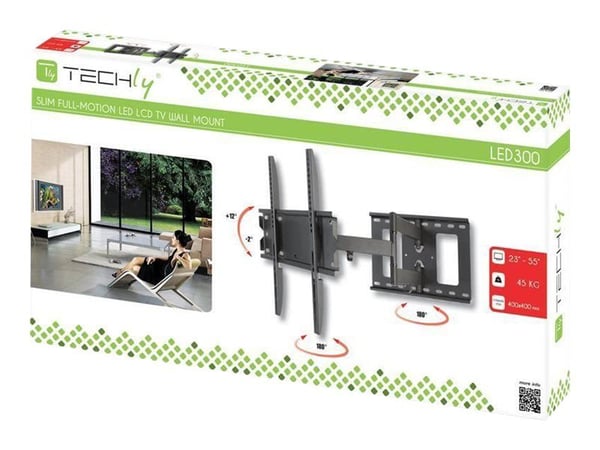 TECHly - Brakett - for LCD-skjerm - svart - skjermstørrelse: 23"-55" - veggmonterbar
