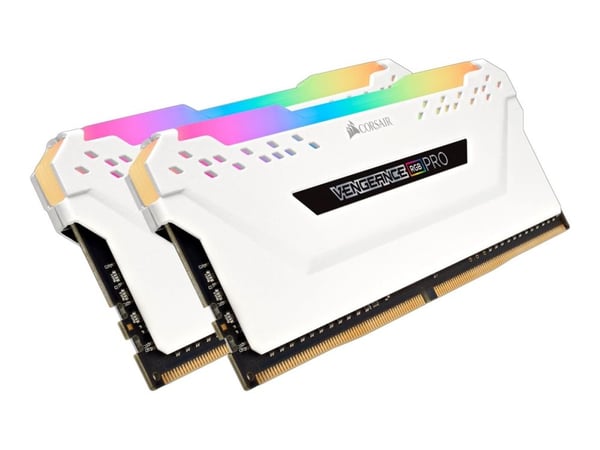 CORSAIR Vengeance RGB PRO - DDR4 - sett - 32 GB: 2 x 16 GB - DIMM 288-pin - 3200 MHz / PC4-25600 - CL16 - 1.35 V - ikke-bufret - ikke-ECC - hvit